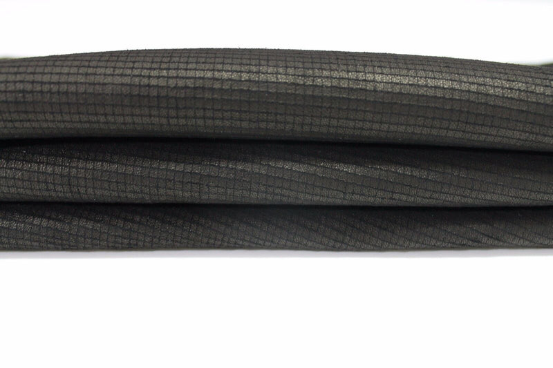 NATURAL BLACK WASHED Squars engrave Italian Lambskin leather hides 5sqf #A3200