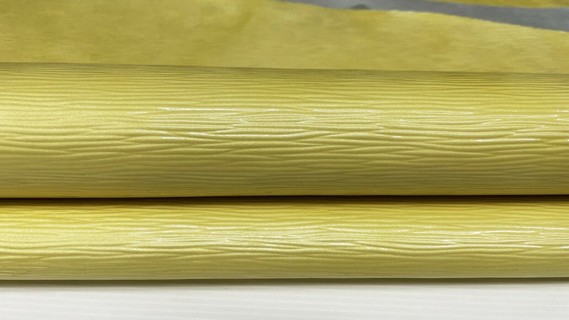 EPI LV YELLOW PATENT calfskin calf cow leather 2 skins total 9sqf 1.0mm #A7395