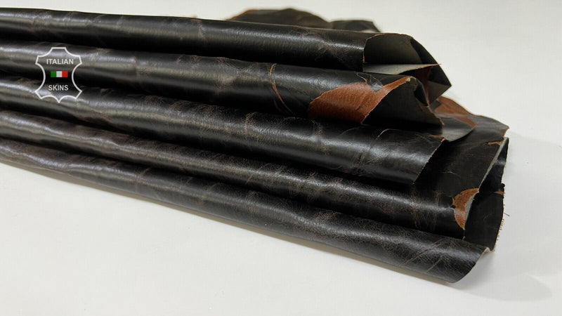 DARK BROWN VINTAGE Italian Stretch Lambskin leather 8 skins 32+sqf 0.7mm #B7431