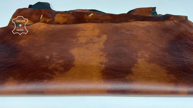 GRAINY COGNAC BACKED DISTRESSED STRETCH Lamb leather 2 skins 15+sqf 1.0mm #B7440