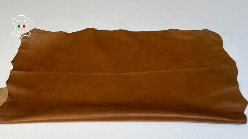 TAN BROWN SEMI GLOSS Soft Italian Lambskin leather Bookbinding 6sqf 0.7mm #B9556
