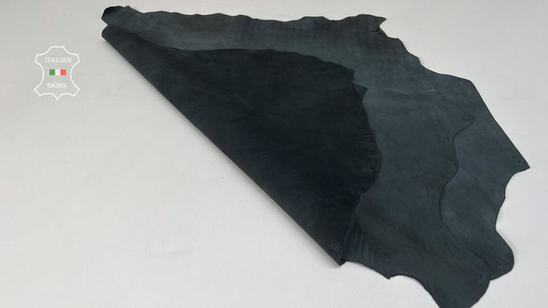 ANTHRACITE BLACK SUEDE Italian Goatskin leather hides 2 skins 7+sqf 0.7mm #B8293