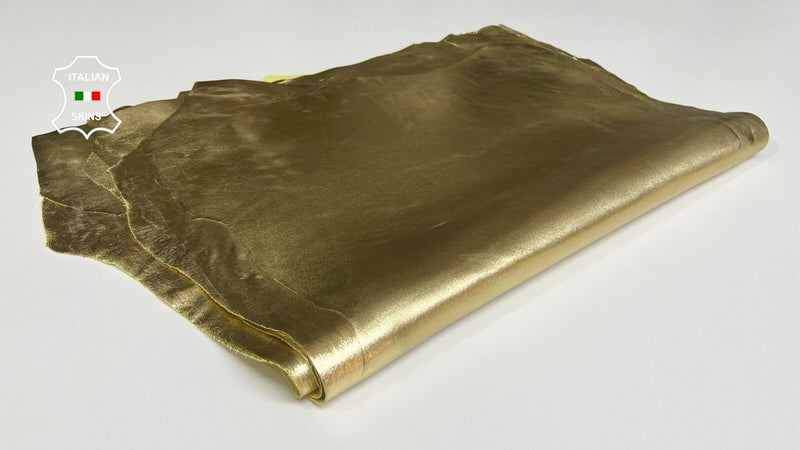 METALLIC PLATINUM LIGHT GOLD Stretch Lambskin leather 5 skins 20sqf 0.7mm #B3525
