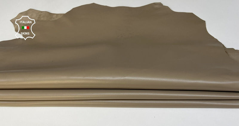 HAZEL WOOD DARK BEIGE Italian Metis Lambskin leather 2 skins 10+sqf 1.0mm #B5147