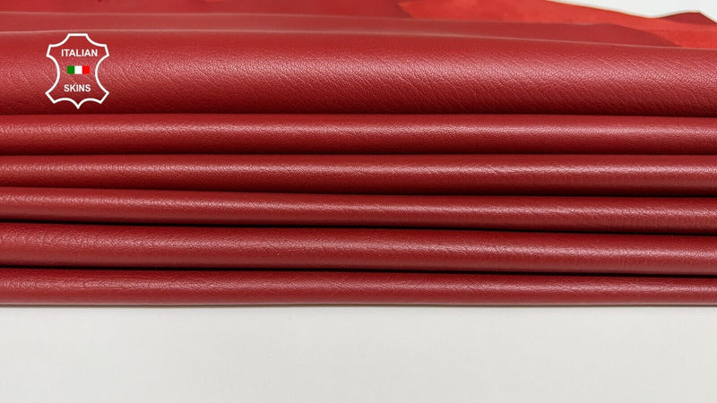 WINE BRIC RED Grainy soft Italian Lambskin leather 2 skins total 10sqf 0.7mm