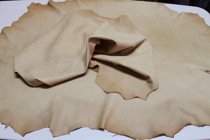 Italian Lambskin leather skins   NUDE NATURAL VTG GRAINY LIGHT TAN 3+sqf