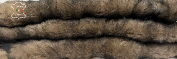 TAUPE BROWN DISTRESSED HAIR On sheepskin shearling fur leather 17"X30" #B7246