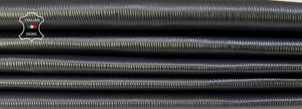 BLACK MIDNIGHT EPI LV textured print thin Lamb leather 2 skins 15sqf 0.5mm B8214