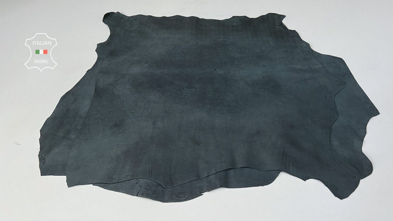 ANTHRACITE BLACK SUEDE Soft Italian Lambskin leather 2 skins 9sqf 0.8mm #B7416