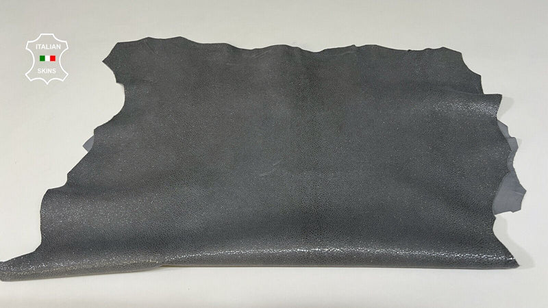 GREY GLITTERS SHIMMER PRINT Soft Italian Goatskin leather hide 4sqf 0.7mm #B9189