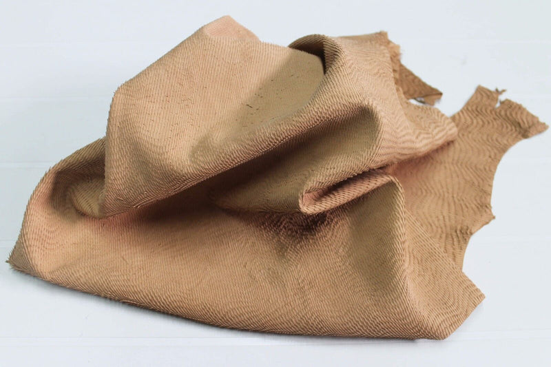 Italian Goatskin leather 8 skins hides SAND TAN SNAKE CUT 32sqf #A1841