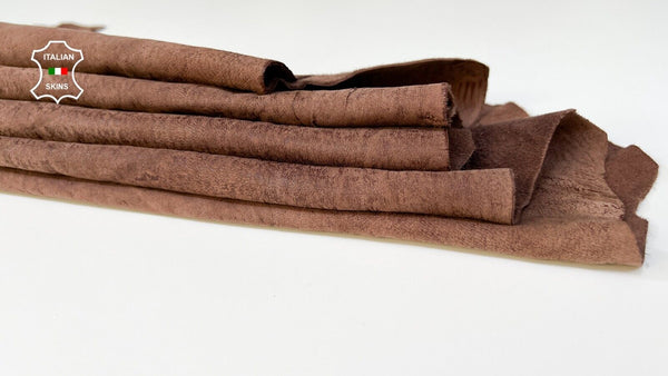 REDDISH BROWN STONEWASH VINTAGE LOOK Soft Italian Lamb Leather 7sqf 0.7mm #B9599