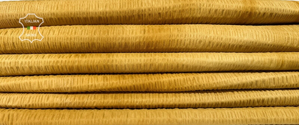 SAND BROWN DISTRESSED TEXTURED Stretch Lamb leather 6skins 35sqf 0.6mm #B7154