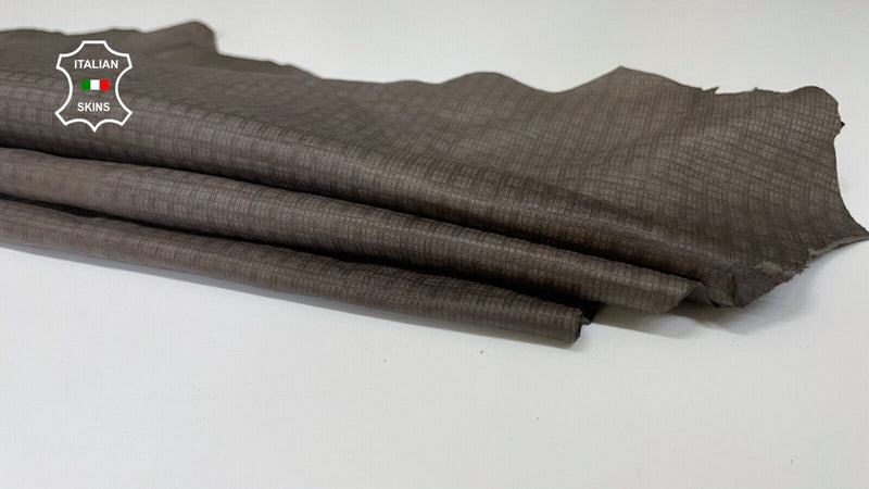 NATURAL TAUPE BROWN PRINTED Thin Soft Italian Lambskin leather 6sqf 0.6mm #B2755