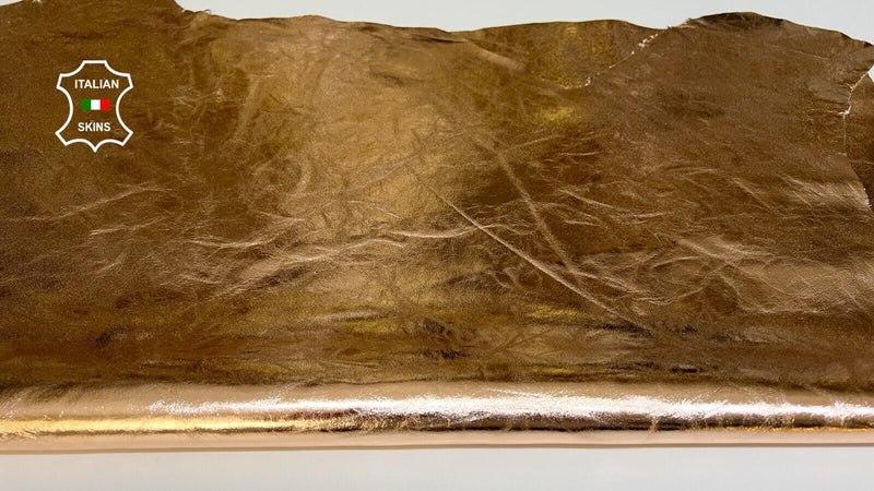 METALLIC ROSE GOLD CRINKLED Soft Italian Lamb leather 2 skins 12sqf 0.8mm #B6305