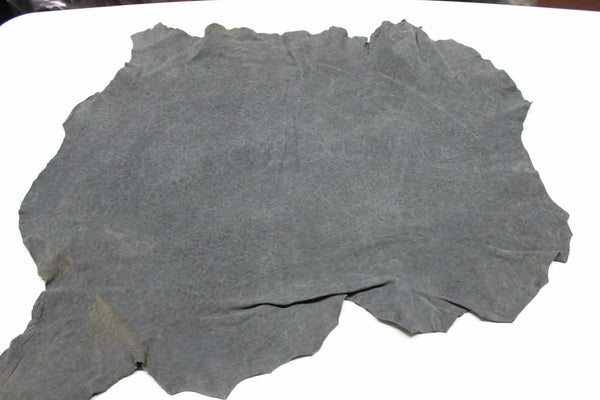 Italian Goatskin leather skin skins hide hides WASHED GREY 5sqf #A987