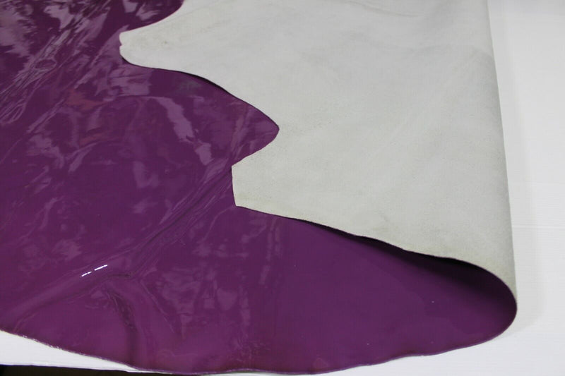 PATENT BYSANTIUM PURPLE Upholstery CALF cow Leather skin 13+sqf 1.1mm #P13