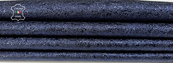 METALLIC OCEAN BLUE WASHED ROUGH CRINKLED Goat leather 2 skins 9sqf 0.9mm #B7190