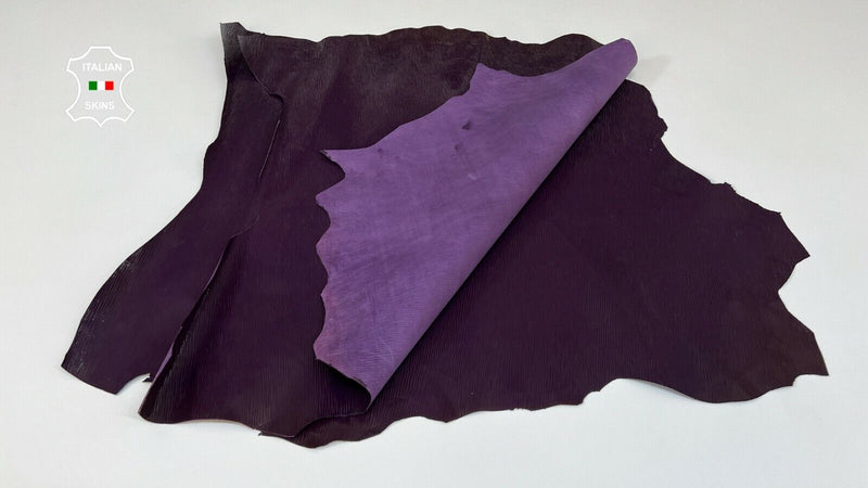 PURPLE EGGPLANT EPI PATENT TEXTURED EMBOSSED goatskin 2 skins 6sqf 0.7mm #A9165