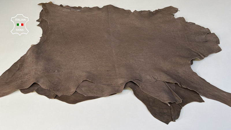 WALNUT BROWN VEGETABLE TAN Thick Italian Lamb leather 3 skins 18sqf 1.3mm #B8769