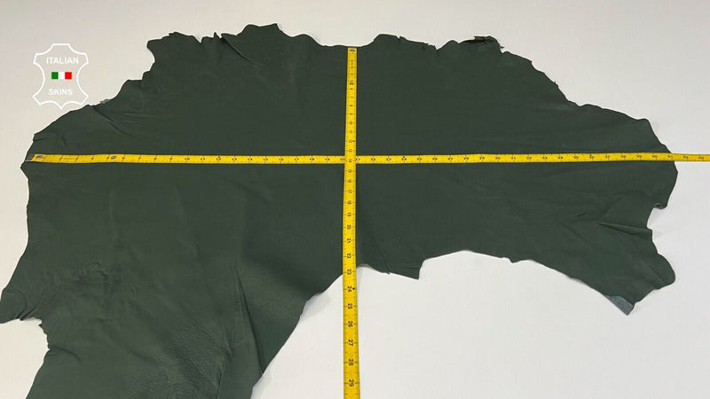DARK GREEN COATED ANTIQUEd Thick Soft Italian Lambskin Leather 7sqf 1.1mm #B9602