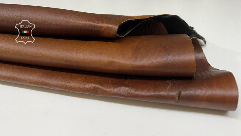 GRAINY COGNAC BACKED DISTRESSED STRETCH Lambskin leather hides 7sqf 1.1mm #B7437