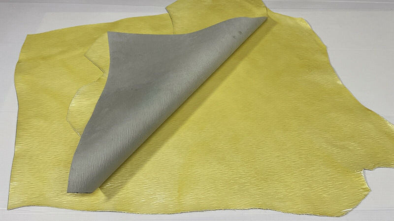 EPI LV YELLOW PATENT calfskin calf cow leather 2 skins total 9sqf 1.0mm #A7395