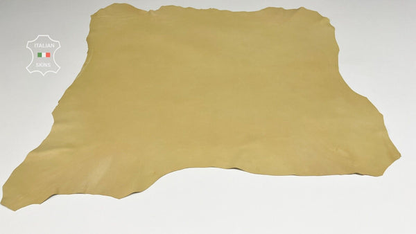 UNDYED WHEAT YELLOW CHROME Soft Italian Lambskin leather hides 7sqf 0.9mm #B8265