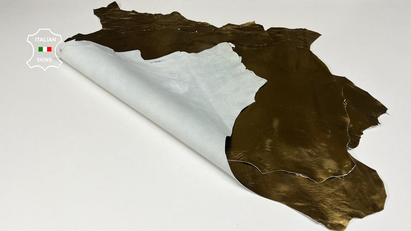 METALLIC BRONZE Soft Italian Lambskin leather hides 3 skins 15sqf 0.8mm #B6125