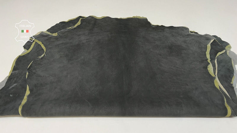 DARK SUEDE ANTIQUED BACKED Italian Stretch Lamb leather 4skins 24sqf 0.6mm B7159