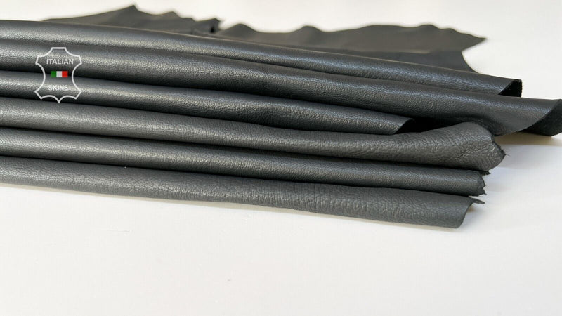 DARK GRAY Thin Soft Italian Lambskin leather hides 2 skins 14sqf 0.6mm #B8100