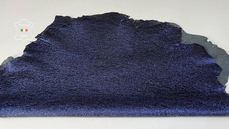 METALLIC WASHED OCEAN BLUE CRISPY Soft Lamb leather 2 skins 10sqf 0.9mm #B7468