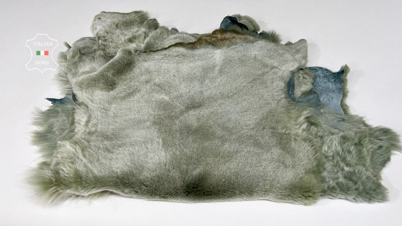 MINT GREEN sheepskin shearling fur hairy leather 4 skins total 19"X30" #B7236