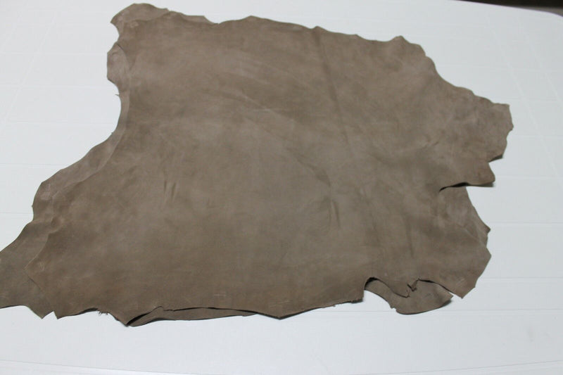 Italian Goatskin leather skin skins hides SUEDE WALNUT BROWN 3sqf