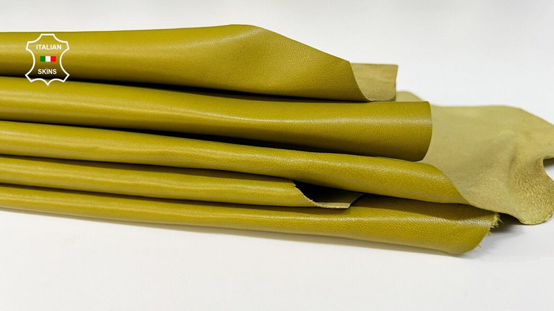 MUSTARD Soft Italian Lamb Sheep leather Bookbinding 2 skins 10sqf 0.9mm #B8557