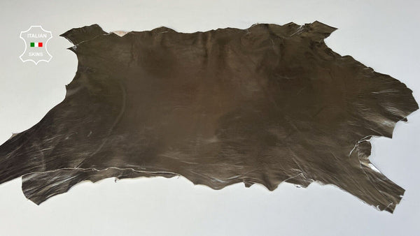 METALLIC PEWTER CRINKLED Soft Italian Lambskin leather 2 skins 9sqf 0.9mm #B9349