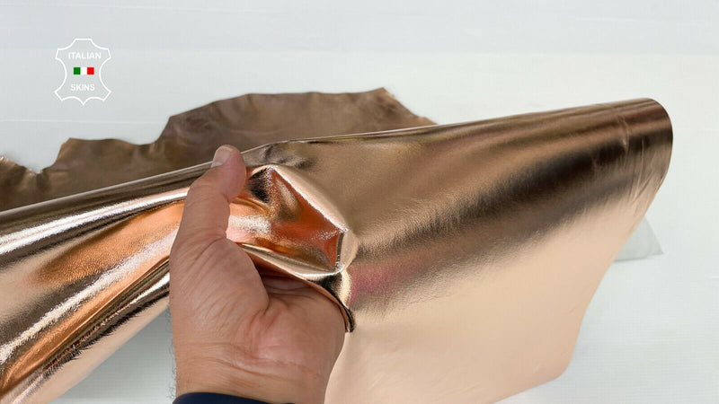METALLIC ROSE GOLD rosegold Italian Lambskin Lamb Sheep leather skin 6sqf 0.7mm