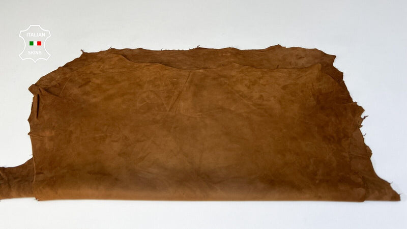 BROWN SUEDE Italian Lambskin sheep leather hide hides 2 skins 10sqf 0.7mm #B9631
