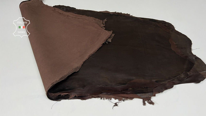 CHESTNUT BROWN ANTIQUED Stretch Lambskin leather hides 3 skins 20sqf 0.7mm B7433