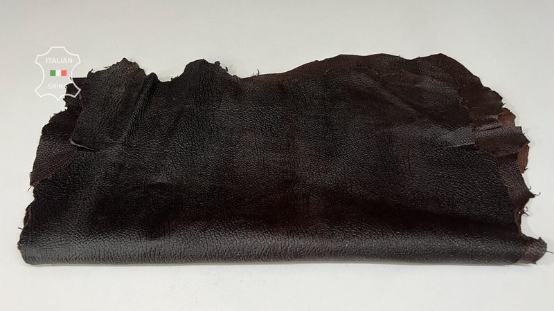 DARK BROWN GRAINY Strong Italian Goatskin Goat leather 2 skins 9sqf 1.0mm #B7514