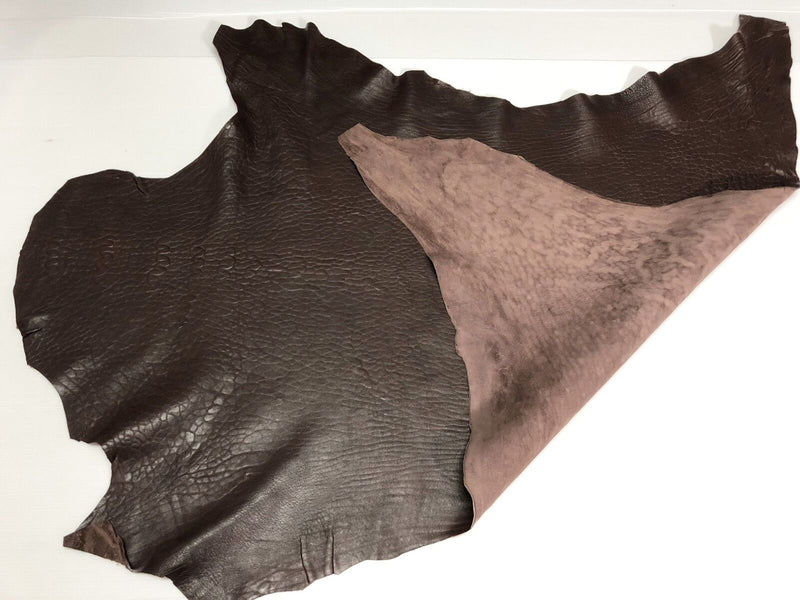 Italian lambskin leather skins hides hide GRAINY BROWN CHOCOLATE 6+sqf