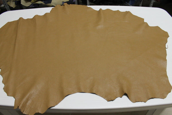 Italian thick Goatskin leather skins hides  GRAINY CAMEL 9+sqf