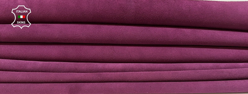 WINE PLUM SUEDE Soft Italian Goatskin Goat leather hide 2 skins 7sqf 0.9mm B9037