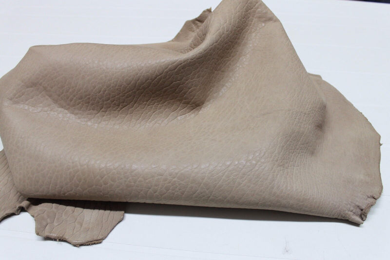 GRAINY NATURAL BEIGE vegetable tan Italian thick Lamb leather skin 6sqf A2140