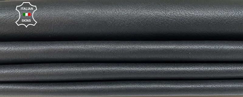 WASHED BLACK VEGETABLE TAN Soft Lambskin leather hide 2 skins 10sqf 0.9mm #B2693
