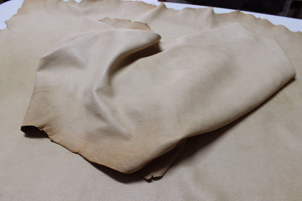 Italian Lambskin leather skins   NUDE NATURAL VTG GRAINY LIGHT TAN 6+sqf