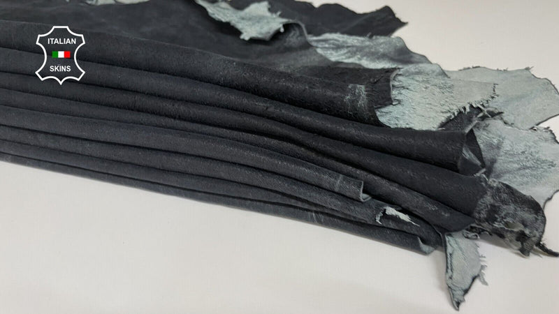 VINTAGE DARK GRAY Soft Italian Lambskin leather hides 5 skins 20sqf 0.7mm #B2753