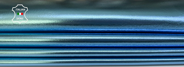 METALLIC SKY BLUE Italian Goatskin Goat leather hides 2 skins 12sqf 0.9mm #B4829