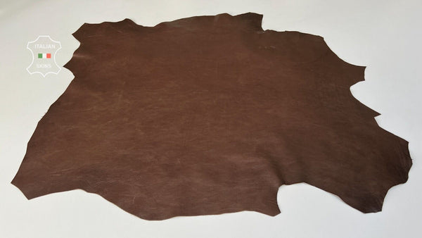 BROWN ANTIQUED VEGETABLE TAN Soft Italian Lamb Sheep leather 6sqf 0.8mm #B8079