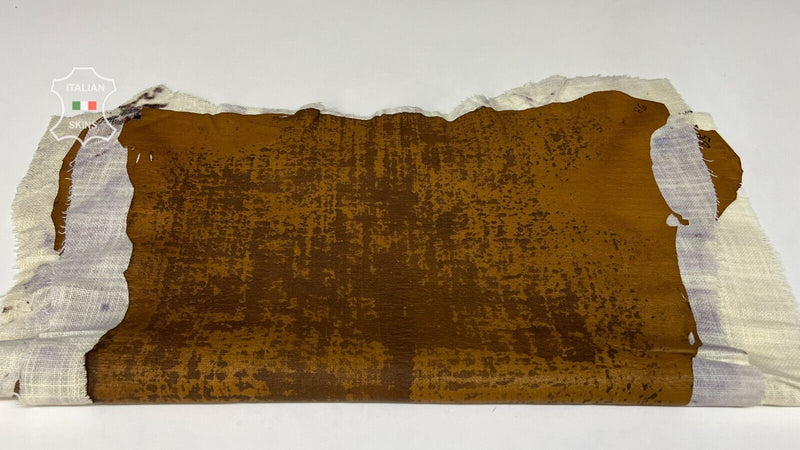 BROWN ANTIQUED DISTRESSED BACKED Soft Lamb leather 2 skins 8sqf 0.9mm #B7153